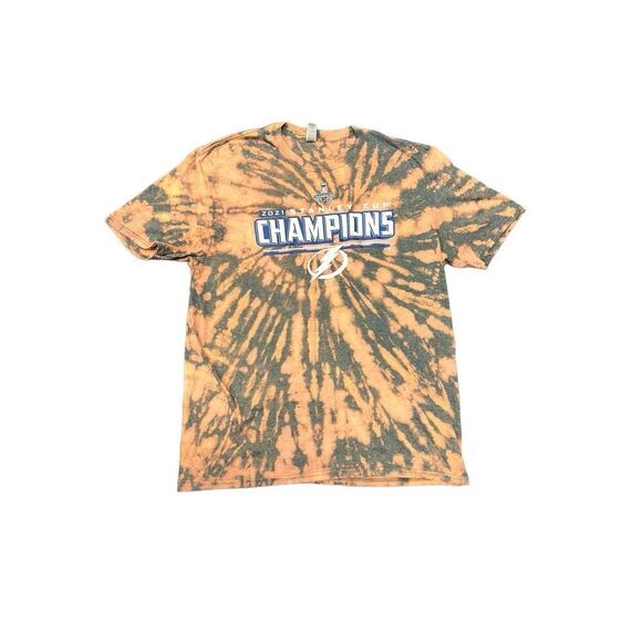 Tampa Bay Lightning 2021 Stanley Cup Champions Bleached Tee - Picture 1 of 4
